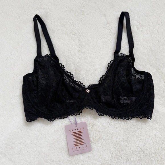 Savage X Fenty Floral Lace Unlined Bra 36DD - Picture 2 of 6